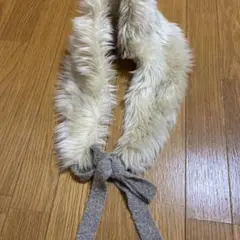 アイボリー ボアファー 生地