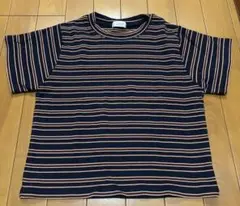 LOWRY FARM ストライプ柄 半袖Tシャツ サイズF