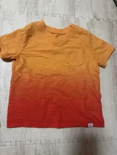 オレンジ赤グラデーションTシャツ 2歳用