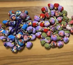 60個　ハンドメイド【フクロウストラップ ぬいぐるみ】チャームふくろう ちりめん