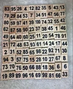木製数字タイルセット 1-100 数字　知育玩具　夏休みの友