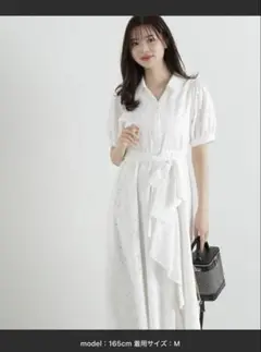 PROPORTIONBODYDRESSINGカットワーク刺繍シャツワンピース