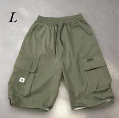 オリーブ カーゴショートパンツ L