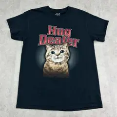 可愛い子猫ちゃん　Hug Dealer　半袖　Tシャツ　古着　ブラック　黒　M