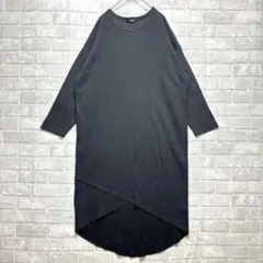 グリーム アシンメトリー ロング ワンピース 美品 F ブラック シンプル 無地
