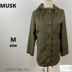 MUSK マスク ミリタリージャケット 羽織り チュニック丈 ドローコード付き