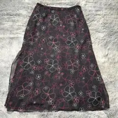 極美品♡レリアン(Leilian)フレアスカートAライン【13＋号】日本製 花柄 フレアスカート【Leilian WHITE LABEL