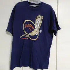 90sフルーツオブザルーム Tシャツ ネイビー L カウボーイ カリフォルニア