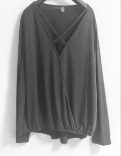ブラック 長袖 カットソー　黒　シーイン　curve 3XL 無地　未使用　美品