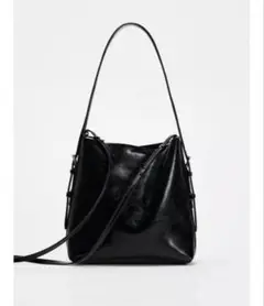 タグ付き新品★ZARAのミニシティバッグバケットバッグ★ブラック色★完売商品