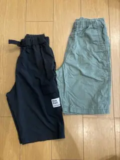 ハーフパンツ　半ズボン 150サイズ 2点セット黒と緑　150 男の子