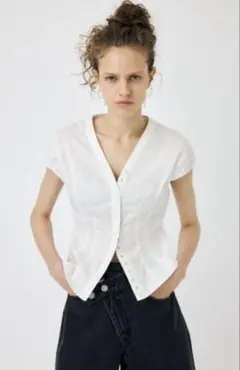 MOUSSY CAPSLEEVE BUTTON シャツ サイズ1