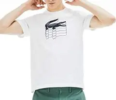 ラコステ３Ｄプリント ホワイト Tシャツ Mサイズ