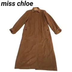 miss chloe ロング丈 ステンカラーコート アンゴラ キャメル 比翼