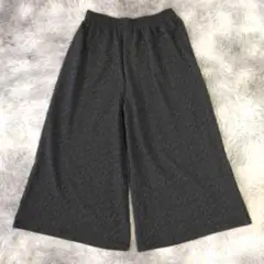 【美品✨】ダークグレー ワイドパンツ (M-L) 大きいサイズ ウエストゴム