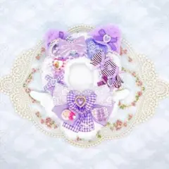 【24時間以内発送】10～12cmぬい服　ジェリーキャンディーねこちゃんむらさき