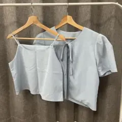 半袖トップス　水色　セット