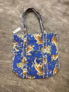 Summer Sale! 虎のプリント トートバッグ 青(E57)