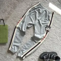 美品 18ss GUCCI スエット ジョガー パンツ 猫 タイガー