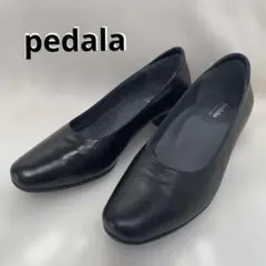美品・pedala 黒パンプス 3,5cmヒール 3E 冠婚葬祭 通勤 22cm