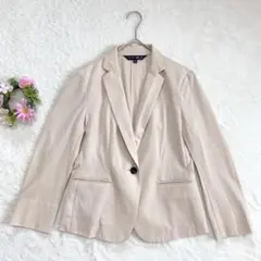 良品★ 【インディヴィ】 春夏 テーラードジャケット （M） 日本製 ベージュ