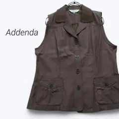 a1991▶アデンダ　Addenda　ノースリーブジャケット　ベスト　ブラウン