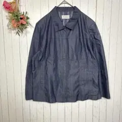 アンナグラシア　デニム風ジャケット　大きいサイズ　【3L】15ABR　ネイビー