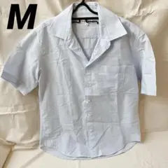 新品未着用⭐️メンズ 半袖 シャツ M 夏 薄手 シンプル 水色 おしゃれ
