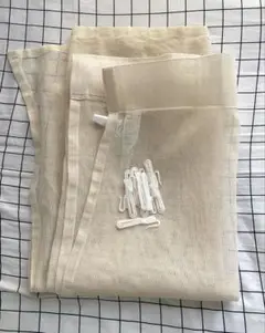 ベージュ メッシュカーテン１枚 クリップ付き　無印良品