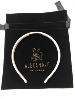 【美品】ALEXANDRE DE PARIS 白 カチューシャ 巾着袋付き