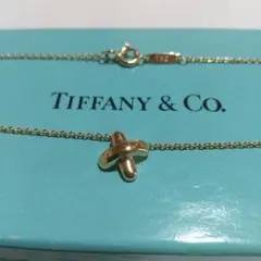 TIFFANY クロスステッチ シグネチャー ペンダント〖K18/YG〗
