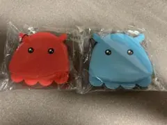 メンダコ シリコンポーチ 赤・水色