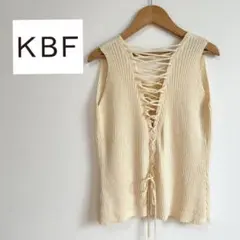 高美品　定価6050円　KBF バックリボン　レースアップ　ノースリーブニット