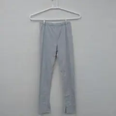 ユニクロ レギンスパンツ グレー 裾スリット コットン混 Lサイズ