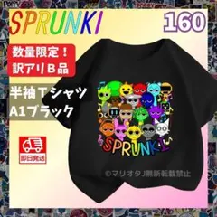 スプランキー半袖Tシャツ160トップス黒ブラック子供キッズsprunkiゲームB