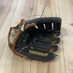 ソフトボールグローブ レザー製 黒と茶色