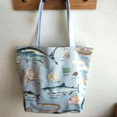 お値下げ　ミニトートバック ハンドメイド　寿司ネタ　魚柄
