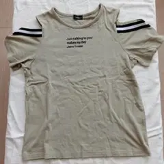 ②Jenni love カーキ Tシャツ ショルダーオープン