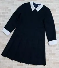 美品 ミキハウス フォーマル ワンピース 濃紺 130 お受験 冠婚葬祭