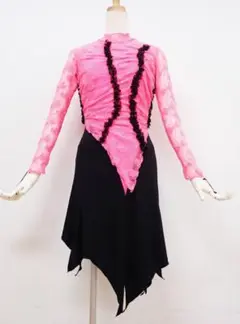 B1564★美品★M【インザムード】日本製☆黒/蝶々/ラテンドレス☆社交ダンス 社交ダンスラテンドレス】【商品番号 250217】 （ブラック系/黒