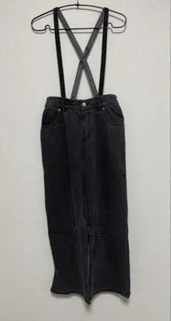 GLOBAL WORK サス付きワイドデニムパンツ