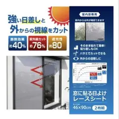 新品　窓に貼る日よけレースシート 46×90cm 2枚入り　アーネスト