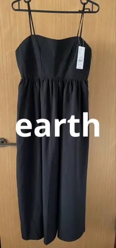 新品未使用　earth ブラックキャミソールロングワンピース