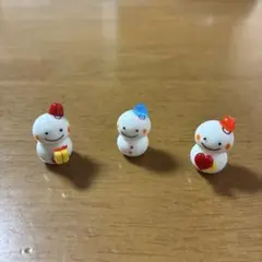 ガラス細工　雪だるま　3点