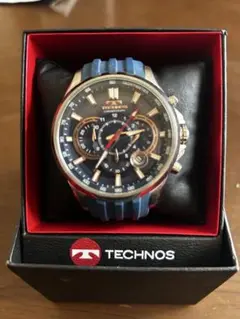TECHNOS クロノグラフ時計 T8636 ネイビー