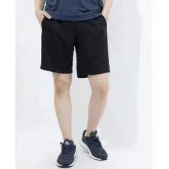 アディダス adidas メンズ ジャージ ハーフパンツ 黒 3本ライン XL