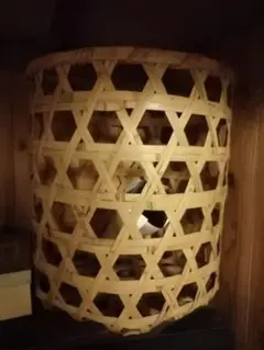 竹製 収納バスケット 編み込みデザイン