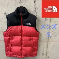 大幅値下げ♪ノースフェイス ダウンベスト レッド×ブラック メンズS