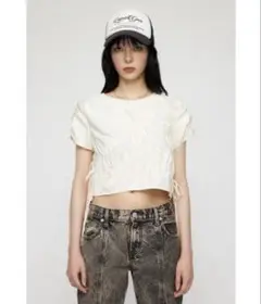 lagua gem RONDOM SHIRRING ハーフスリーブトップス
