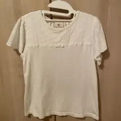 KUMIKYOKU 刺繍入りホワイトTシャツ 160